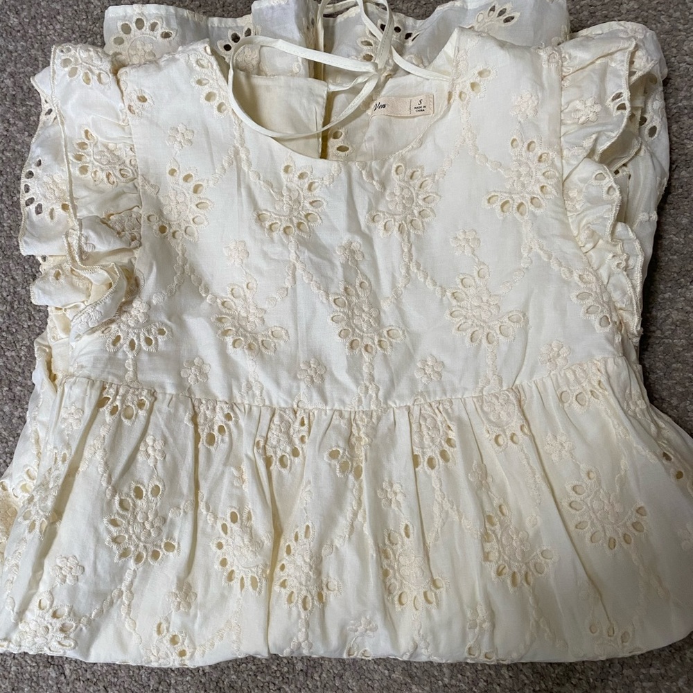 Cream eyelet dress